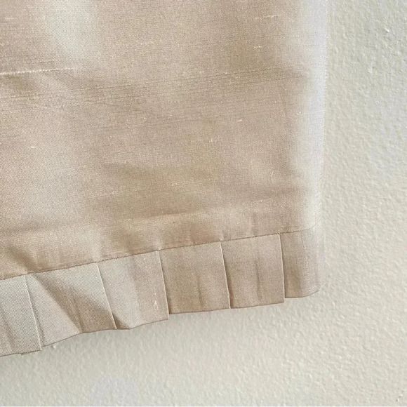 Oleg Cassini 3 Piece Suit Set 100% Silk Blazer Skirt Top Tan - Picture 14 of 14